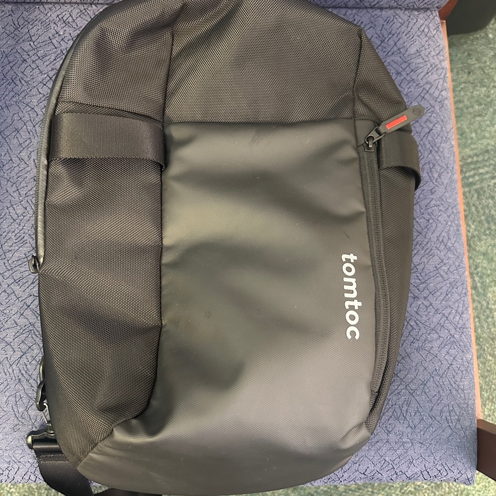 Tomtoc Black and Gray Backpack